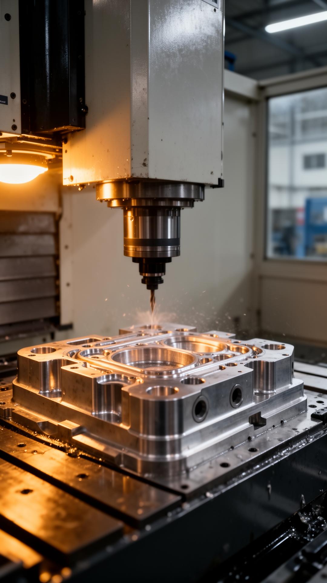 CNC machine producing a precision mold at the Shine CNC Point atelier